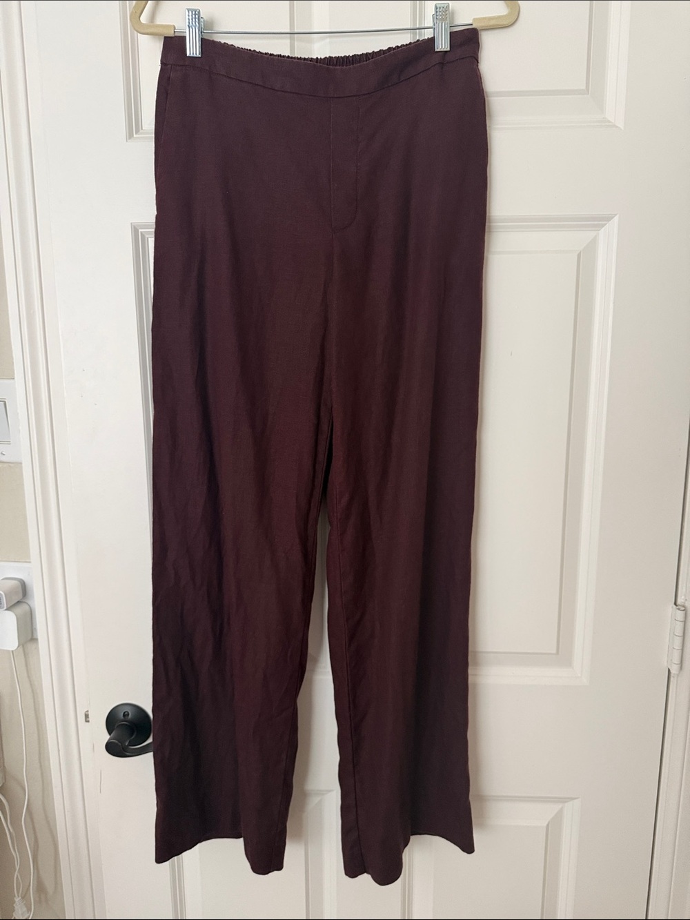 Madewell straight linen pant - chocolate raisin